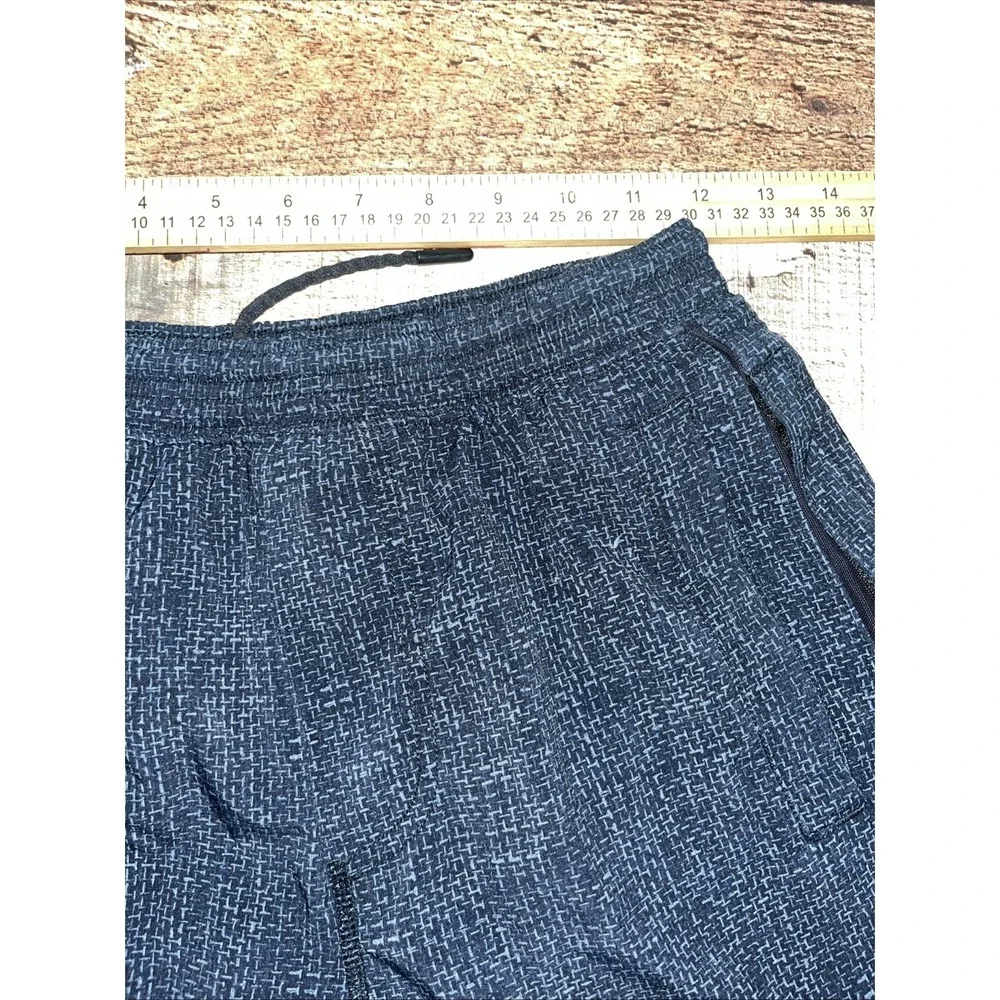 Men's Lululemon THE Short Lined Geometric Pattern Navy Short(2770)